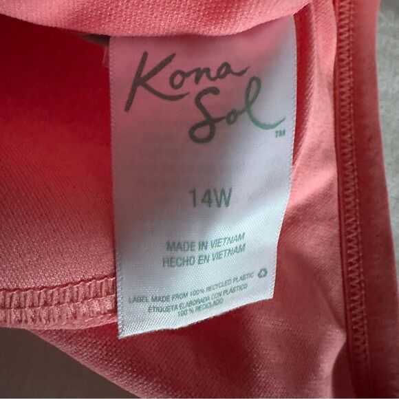 NWT Kona Sol Women's 14W V-Neck Over The Shoulder High Leg One Piece Swimsuit - Picture 5 of 7